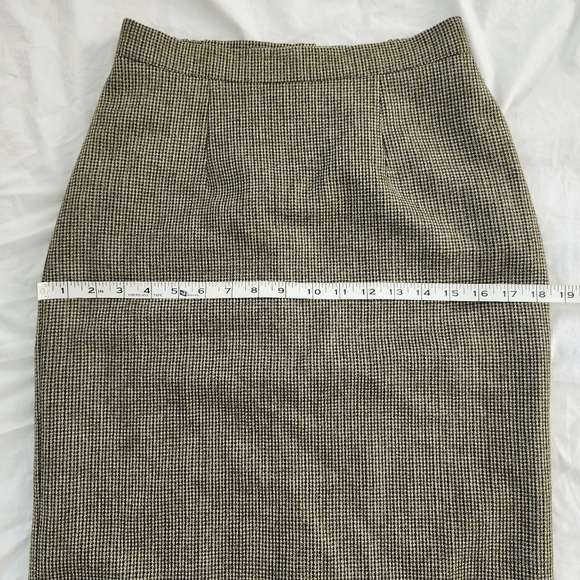 Moda Petite 100% Wool Pencil Skirt, Military Green Brown Tone, Women's Size 6 - Picture 13 of 14